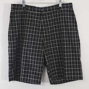 ADIDAS Men's Black & White Plaid Golf Shorts, size 36